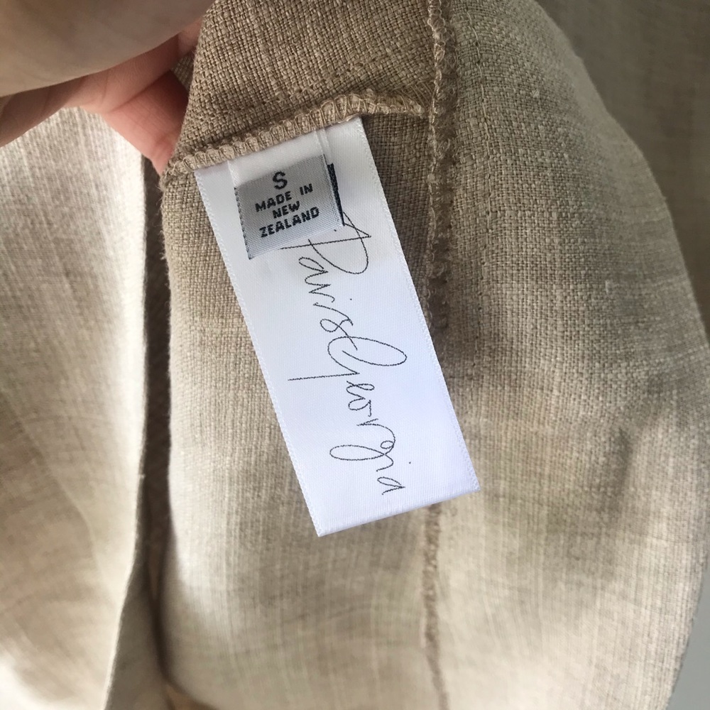 Paris Georgia Beige Linen Larry Dress Size Small - Picture 9 of 11